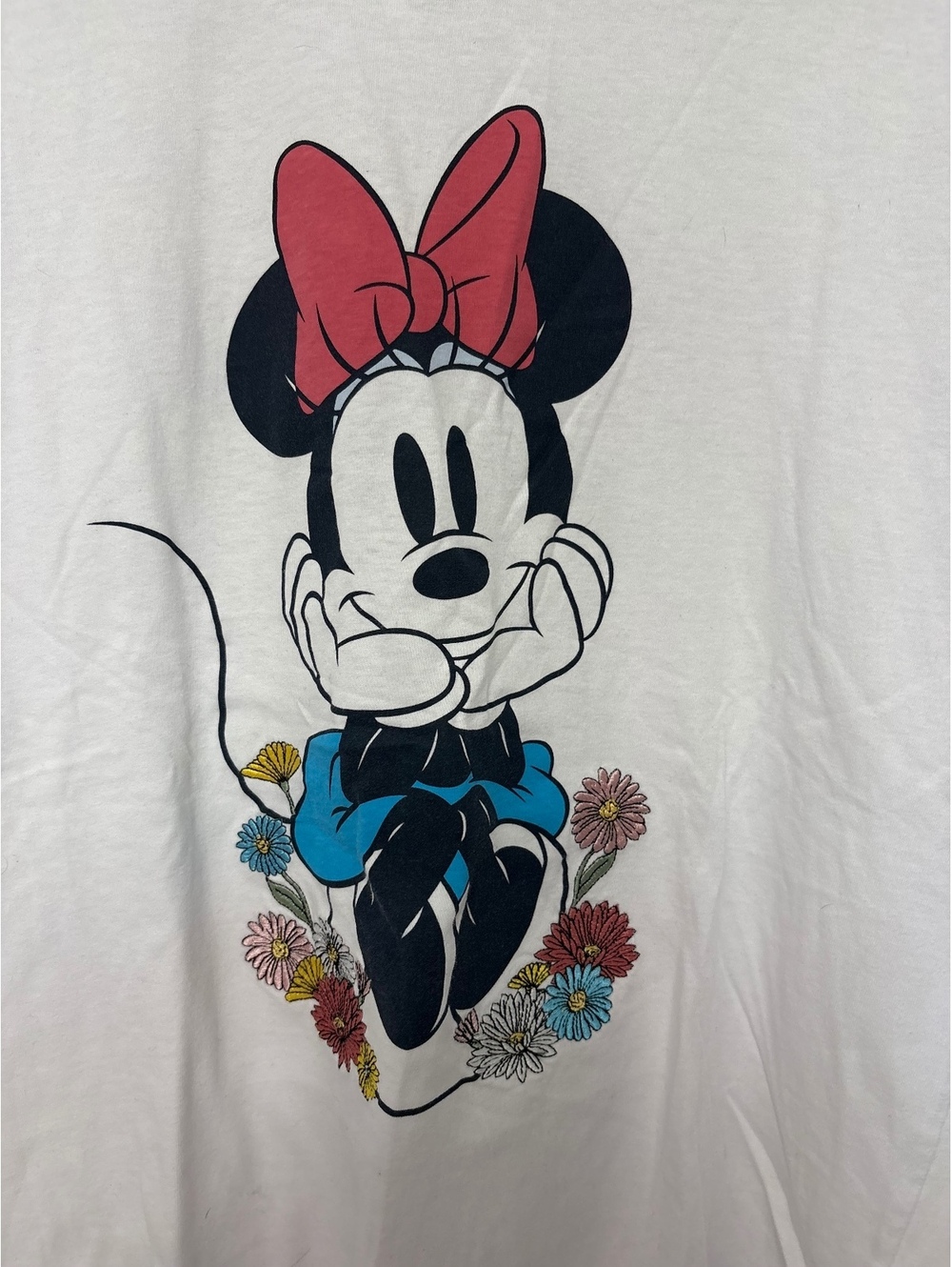 Disney Minnie Mouse White Graphic T-Shirt, Size Large, Cotton Blend size L - Picture 2 of 7